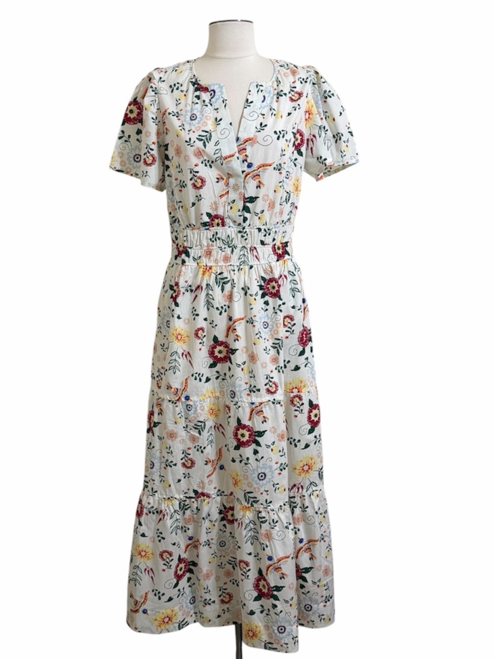 New SERRA Floral On White Cotton Maxi Dress